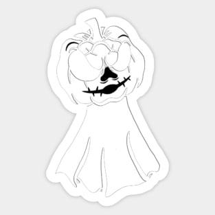 Carved Pumpkin Ghost Sticker